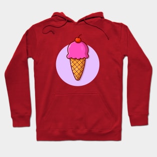 Ice Cream Cone Cartoon Vector Icon Illustration (6) Hoodie